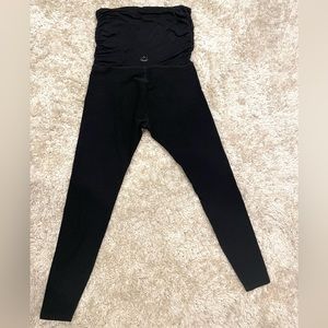 Beyond The Bump (Beyond Yoga) Spacedye Black Maternity Leggings Size L